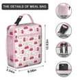 thumbnail image 2 of Pink Pig Lunch Bag with Kawaii Cartoon Illustration, Farm Animal Inspired Artistic Print, Watercolor Pig Pattern Insulated Bento Tote for Travel, School, Office, 2 of 6