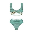 thumbnail image 4 of Daiia Wood Grain Women's Bikini Set Two Piece Swimsuit High Waisted Bikini Adjustable Straps Bikini Perfect for Beach, Pool, and Summer Vacation-XX-Large, 4 of 9
