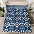 thumbnail image 2 of Manfei Western Retro Aztec Queen Sheet Sets, Bohemian Hippie Geometric Flat Sheet, Teens Kids Adult Queen Fitted Sheet, Luxury Bedroom Decor, 4-Piece, 2 of 7