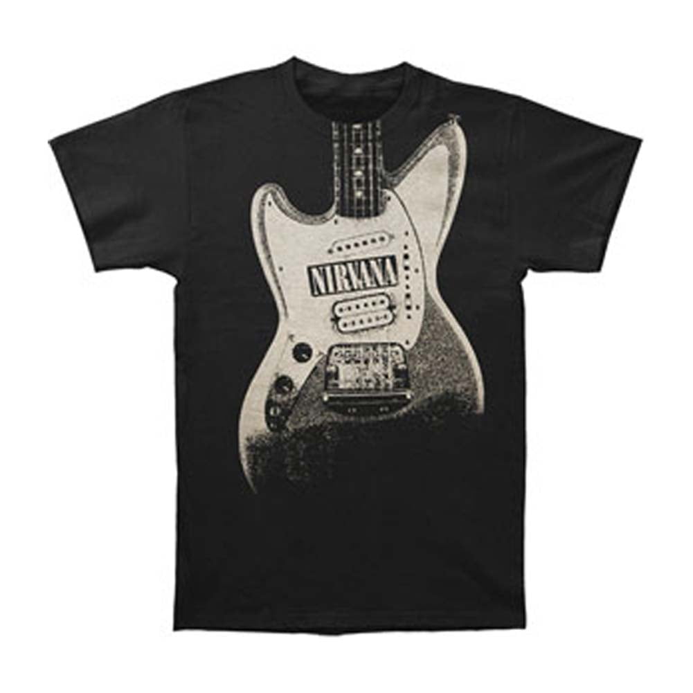 Nirvana - Nirvana Men's Guitar Image Discharge Slim Fit T-shirt Black ...