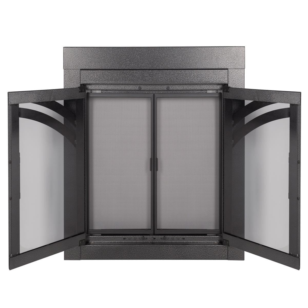 Axel Glass Firescreen Hammered Black - Small