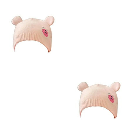 

2pcs Kids Baby Little Bear Hat Soft Cute Knit Cap Toddler Infant Autumn Winter Warm Beanie Bonnet