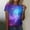 506_Blue, variant on Texiao Women's 3D Galaxy Print T Shirts Glitter Shirts Blouse Fashionable Starry Summer Shirts Round Neck Short Sleeve Tops for Carnival Costumes