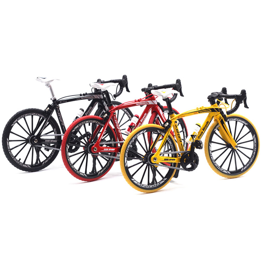 1/10 Alloy Bike Model Simulated Racing Bicycle Model Decor Gift Black Yellow 