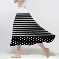 thumbnail image 2 of ameIAEA Women A-Line High Waist Midi Skirt Color Block Ruffle Flowy Skirts 2024 Fall Trendy Skirt, 2 of 6