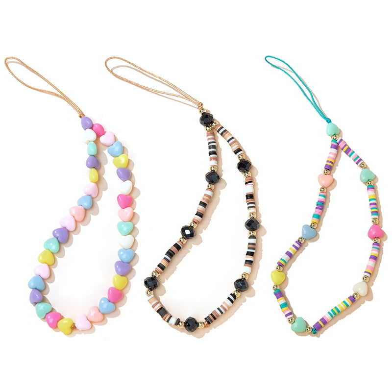 Beaded Phone Strap Colorful Decorative Phone Charm String Cellphone Wrist Strap