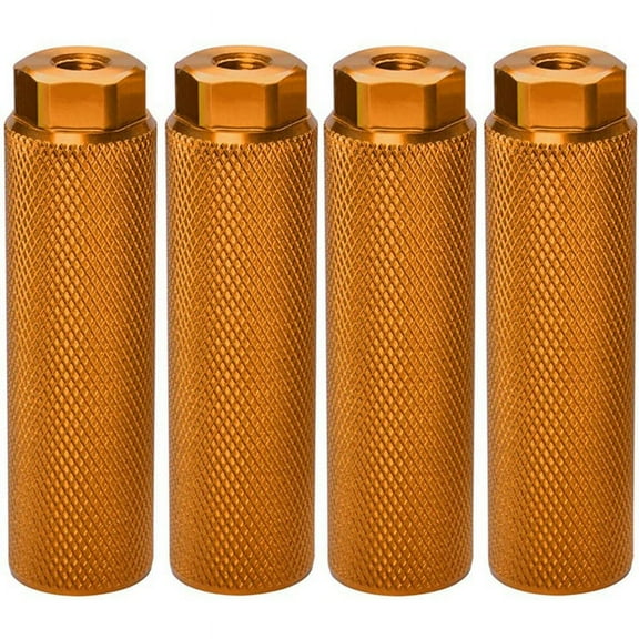 4 Pcs Bike Pegs,Aluminum Alloy Anti-Skid Lead Foot Bicycle Pedals BMX Pegs for 3/8 Inch Axles Bicycle Accessories,Yellow