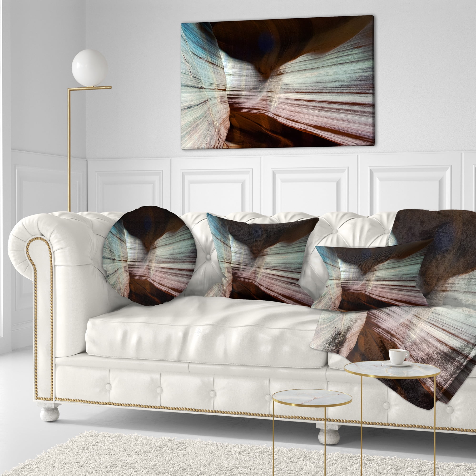 Designart Antelope Canyon Arizona - Landscape Photo Throw Pillow - 12x20
