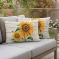 thumbnail image 4 of Vintage Sunflower Bee Pillow Covers 2 Pack Yellow Floral Wood Grain Farmhouse Pillowcase Waterproof Outdoor Throw Pillow Cover for Patio Balcony Rectangular Cushion 20”x12”, 4 of 9