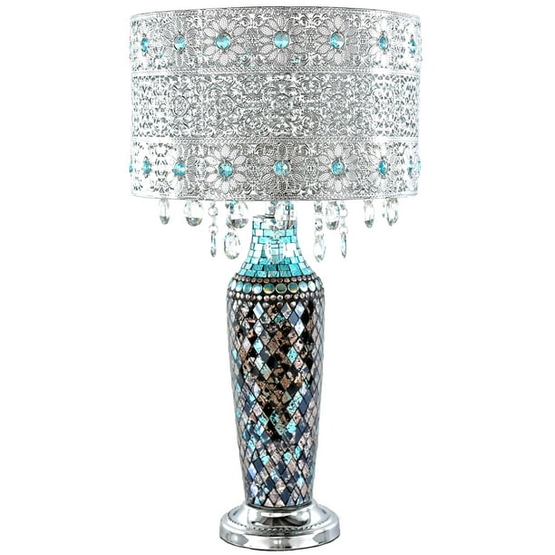 Crystal Table Lamp Turquoise, Crystal Beaded Ball Lamp Shade