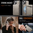 thumbnail image 6 of Decase Premium Magnetic Flip Detachable Wallet Case for iPhone 14,Shock-Absorbent PU Leather + TPU Back Cover with Credit Card Slots, Anti-Scratch,Fit Mag-Safe Car Mount,Gray, 6 of 9