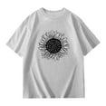 thumbnail image 4 of Cute Summer Tops for Girls Size 13-14 Short Sleeve Casual Round Neck Fashion Cute Print T-Shirt Soft and Comfortable Oversized Pullovers(Print, X02-Grey, 13-14 Years), 4 of 6