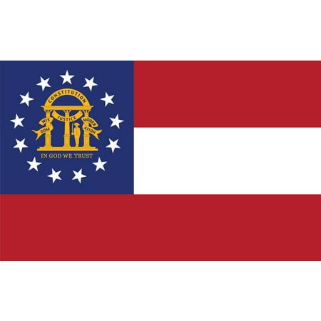 2 Pack Vinyl Sticker 2-Pack Georgia State Flag Decal Sticker | 5-Inches By 3-Inches | Laminated Vinyl Decal | PDS316 ()