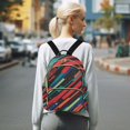 thumbnail image 7 of FORMRS Mini Backpack Purse for Women Travel Daypack Casual Shoulder Bag, Blue Abstract Lines, 7 of 7