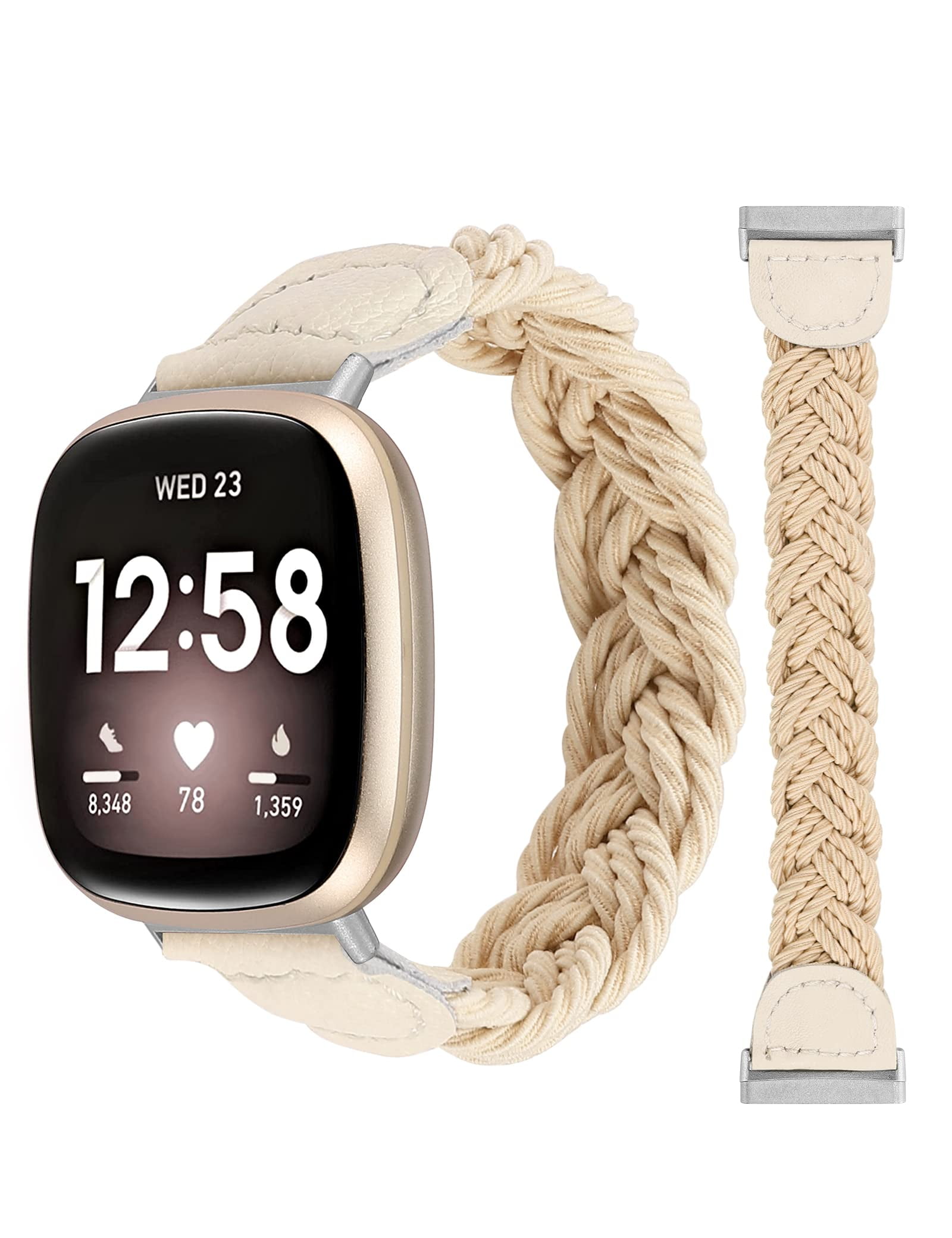 Wearlizer Braided Bands Compatible with Fitbit Versa 4/Versa 3/Fitbit