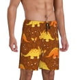 thumbnail image 2 of Kdxio Dinosaurs and Leaves Print Mens Sleep Shorts Bottoms Soft Comfy Pajama Wear Pants with Drawstring Pockets, 2 of 7