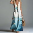 thumbnail image 6 of Dresses for Women Casual Printed Sleeveless Pocket Maxi Dress, Loose V‑Neck Button Down for Daily Vacation Beach Parties& Summer Outings, 6 of 8