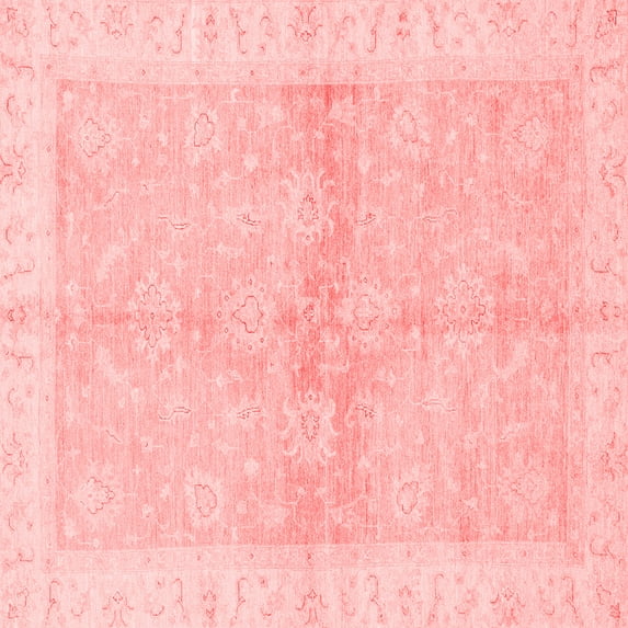 Ahgly Company Machine Washable Indoor Square Oriental Red Traditional Area Rugs, 5' Square