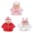 thumbnail image 2 of Baywell Toddler Baby Fall Winter Hooded Coat Cloak Girls Boys Thick Warm Faux Fur Fleece Flannel Hooded Jacket Overcoat Infant Outerwear White 0-18M, 2 of 8