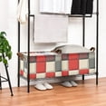 thumbnail image 7 of Ryvnso Checkered Red and Gray Storage Bins Large Basket Foldable Cube Toys Organizer with Handles 1 PC, 7 of 7