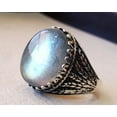 thumbnail image 2 of Labradorite Mens Ring, Natural Green Labradorite, Unisex Ring, Silver Jewelry, 925 Silver Ring, Birthday Gift, Heavy Men Ring, Arabic Design, Ottoman Style Ring, Christmas, Turkey Mens Signet Ring, 2 of 6
