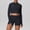 01 Black, variant on YueHuiYing Women's Two-Piece Sports Set: Compression Quick-Dry Long-Sleeve Zipper Jacket and Shorts - Energetic Yoga Activewear