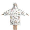 thumbnail image 2 of Fairy Princess Carriage Pattern Blanket Hoodies for Kids 6-13YR Oversize Wearable Blanket Hoodies for Boys Girls Teens, 2 of 7