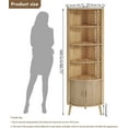 thumbnail image 2 of Corner Cabinet, 66.73'' Tall Modern Corner Bathroom Storage Cabinet with 2 Fluted Doors and Shelves, Home Space Saver for Kitchen, Living Room, Study Room (Wood Color, 66.73''H), 2 of 9