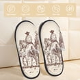 thumbnail image 2 of Fotbe Cowboys Riding Horses Pantuflas Peludas para Mujer con Estampado, Zapatillas de Peluche, Zapatos de Invierno para Casa, Uso Interior y Exterior-Medium, 2 of 8