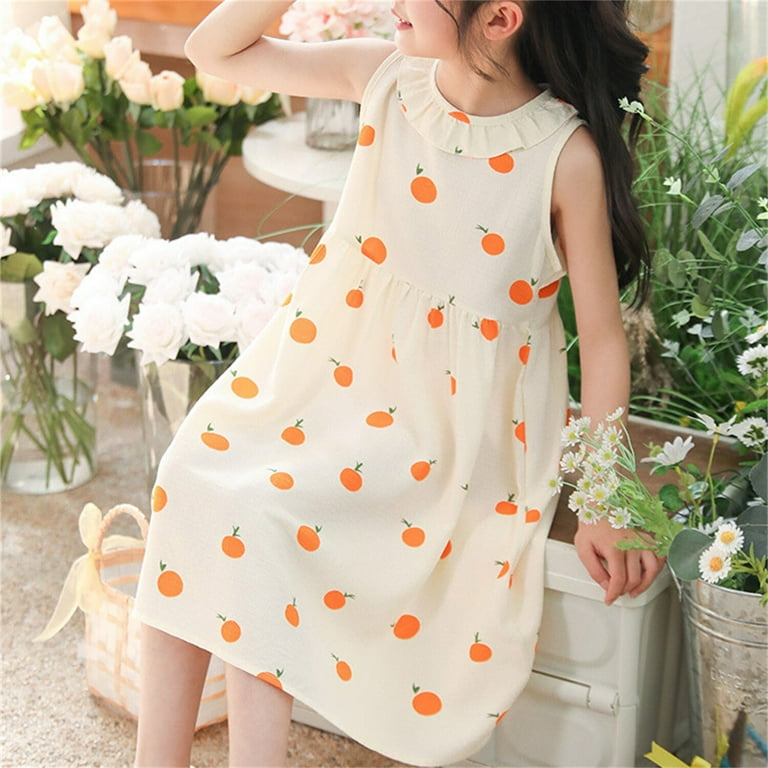 Phenas 3 Pack Girls Dresses Kids Casual Fit and Flare Sleeveless Summer Dress School Outfit 100 Cotton Girl s Size 130 7 8Years Multicolor