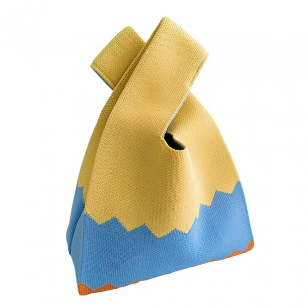 Bolso tote de punto para mujer, ligero, estético, tipo hobo, para compras naranja