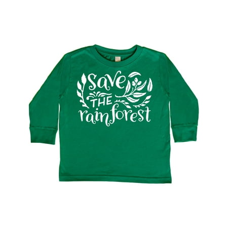

Inktastic Save the Rainforest with Leaves Gift Toddler Boy or Toddler Girl Long Sleeve T-Shirt