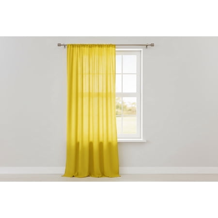 Solid Poplin Window Curtain or Photography Backdrop 58 Wide - Lemon Yellow