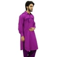 thumbnail image 4 of Atasi Men's Pathani Style Men's Long Kurta Magenta Punjabi Ethnic Shirt-3XL, 4 of 8