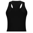thumbnail image 7 of Women's Henley Crop Tank Tops Button up Sleeveless T Shirts Workout Summer Casual Slim Fit Solid Color Blouses (L, Black), 7 of 7