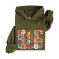thumbnail image 4 of Wildcats Hoodie for Women Retro Groovy Floral Game Day Pullover, Army Green Hoodie, XL, 4 of 8