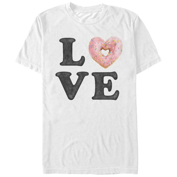 Women's CHIN UP Donut Love Boyfriend Graphic Tee White Medium