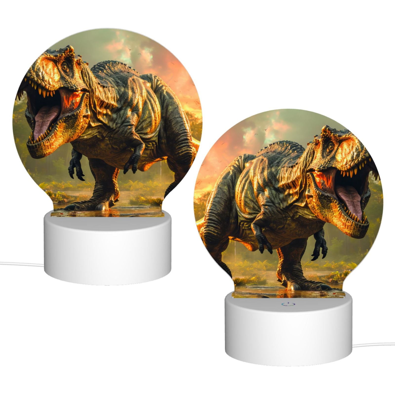 Naloa Realistic Style Forest Dinosaur Acrylic LED Night Light Custom LED Lights Personalized Nightlight Customized Gifts for Family Couples Friends