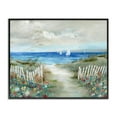 thumbnail image 2 of Stupell Industries Gorgeous Beach Scene Poppies Blooming White Fence Ocean Paintings Black Framed Art Print Wall Art, 20x16, by Nan, 2 of 5