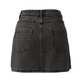 thumbnail image 6 of JTieacloth Stylish Casual Denim Mini Skirt With Asymmetric Hem For A Slimming And,Women's Skirts(Gray), 6 of 6