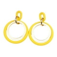 thumbnail image 1 of Kkkded Candy-colored Drop Earrings Circle Stitching Hollow Stud Earrings - Acrylic Hoop Splicing, Colorful Contrast Geometric, Lightweight Dangle Jewelry, 1 of 7