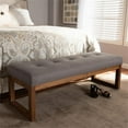 thumbnail image 2 of Bowery Hill Tufted Bench in Grey and Walnut Brown, 2 of 8