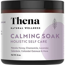 Thena Natural Wellness Organic Calming Bath Soak 10% Colloidal Oatmeal for Dry Eczema Itchy Skin 16oz