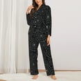 thumbnail image 2 of Pajamas for Women Set - Spider Web Black Comfy Long Sleeve Button Up Pajama Sets for Women 2 Piece, Soft Sleepwear Nightwear Pjs Lounge Sets for Women with Pockets, 2 of 6
