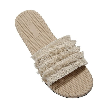 

Women s Sandals & Slides Bohemian Vacation Slippers Summer Comfort Beach Sandals Tassels Open Toe Flat Sandals Anti-slip Platform Beach Shoes Orthotic Open Toe Sandals Size 3-7.5 Clearance