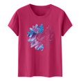 thumbnail image 5 of Pink Women's Short Sleeve T-shirt, Women'S Sunflower Summer T Shirt Plus Size Loose Top Tops Girls Short Sleeve Graphic Casual T Shirt,Women's Short sleeve T-shirt S, 5 of 5