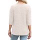 thumbnail image 5 of Blusa de manga larga,Camiseta de mujer con cuello en V y manga 3/4, blusa informal de color liso, de poliéster, cómoda para uso diario, sopatenor, 5 of 8