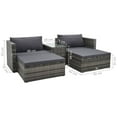 thumbnail image 3 of vidaXL Patio Furniture Set 5 Piece Patio Sectional Sofa with Table Poly Rattan, 3 of 22