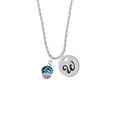 thumbnail image 2 of Delight Jewelry Silvertone Wide Hot Blue Zebra Print Band Spinner Silvertone Script Initial Disc - W - Charm Necklace, 20"+3", 2 of 4