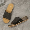 thumbnail image 5 of Bkhluea Women Wedge Mule Slides Slip On Shoes Studded Breathable For Home Travel Casual Daily Outdoor Activities, 5 of 7
